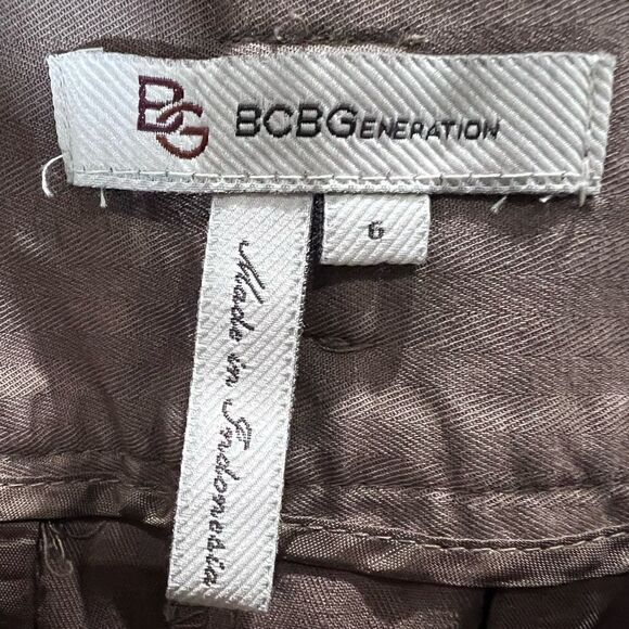 BCBGeneration high waist flare leg pinstriped trousers brown size 6 - Picture 8 of 14